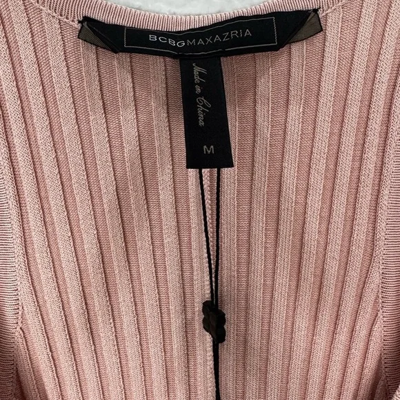 BCBGMAXAZRIA Pink Ribbed Sweater Dress - Picture 3 of 6